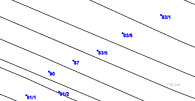 Parcela st. 83/5 v KÚ Lískovec, Katastrální mapa