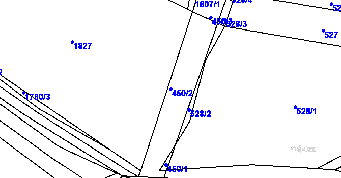Parcela st. 450/2 v KÚ Lískovec, Katastrální mapa