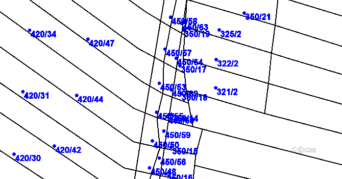 Parcela st. 450/62 v KÚ Lískovec, Katastrální mapa