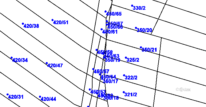 Parcela st. 450/63 v KÚ Lískovec, Katastrální mapa