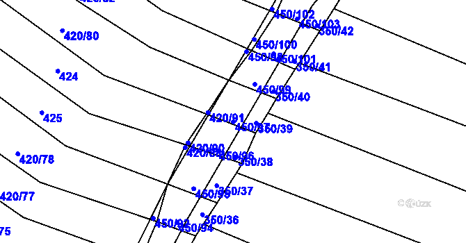 Parcela st. 450/97 v KÚ Lískovec, Katastrální mapa