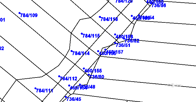 Parcela st. 450/156 v KÚ Lískovec, Katastrální mapa