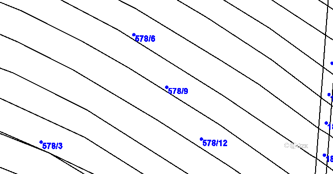 Parcela st. 578/9 v KÚ Lískovec, Katastrální mapa