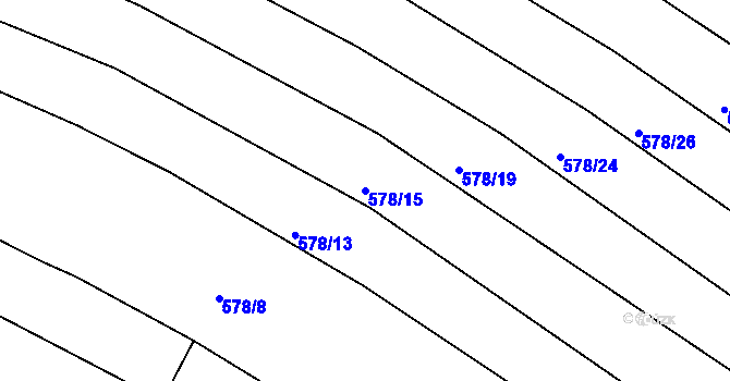 Parcela st. 578/15 v KÚ Lískovec, Katastrální mapa