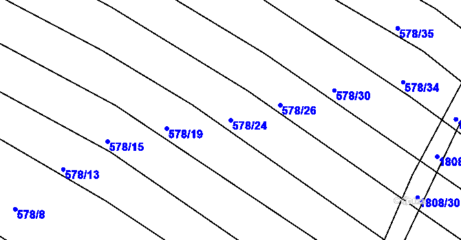 Parcela st. 578/24 v KÚ Lískovec, Katastrální mapa