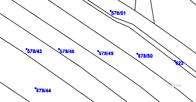 Parcela st. 578/49 v KÚ Lískovec, Katastrální mapa