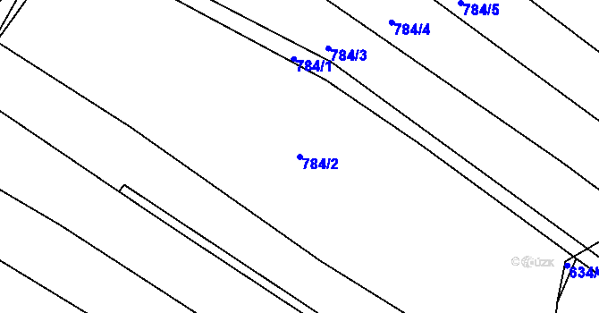 Parcela st. 784/2 v KÚ Lískovec, Katastrální mapa