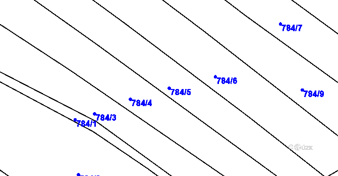 Parcela st. 784/5 v KÚ Lískovec, Katastrální mapa