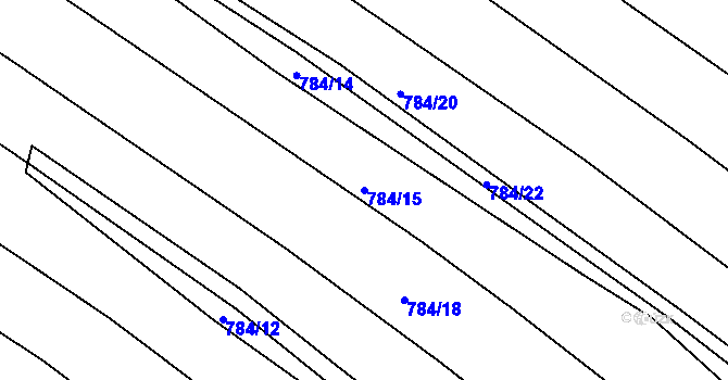 Parcela st. 784/15 v KÚ Lískovec, Katastrální mapa