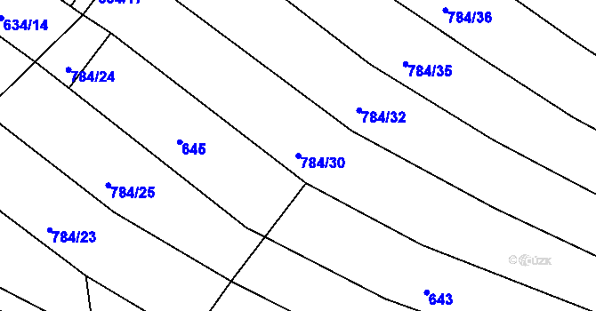Parcela st. 784/30 v KÚ Lískovec, Katastrální mapa