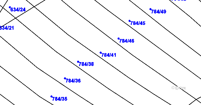 Parcela st. 784/41 v KÚ Lískovec, Katastrální mapa