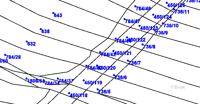 Parcela st. 784/42 v KÚ Lískovec, Katastrální mapa
