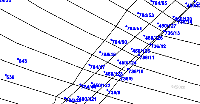 Parcela st. 784/48 v KÚ Lískovec, Katastrální mapa