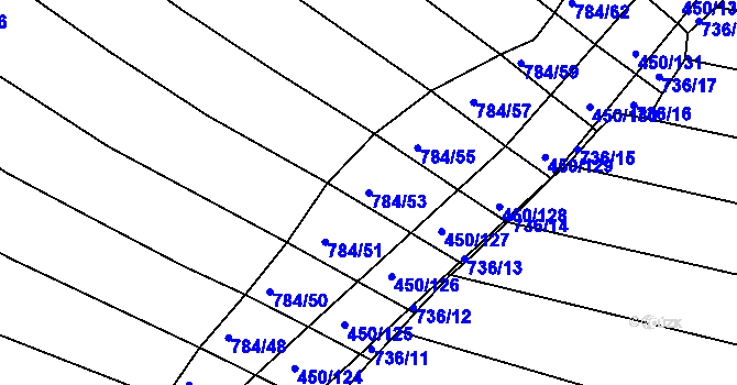 Parcela st. 784/53 v KÚ Lískovec, Katastrální mapa