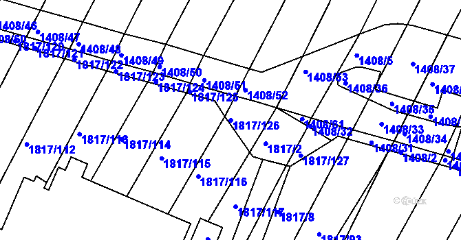 Parcela st. 1817/126 v KÚ Lískovec, Katastrální mapa