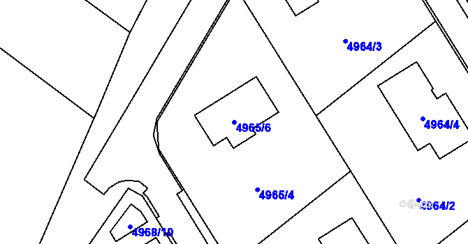 Parcela st. 4965/6 v KÚ Lískovec u Frýdku-Místku, Katastrální mapa