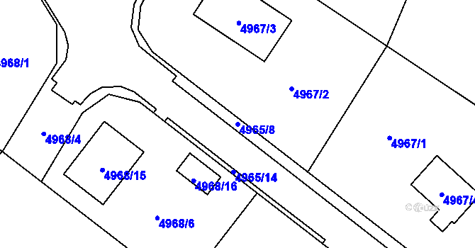 Parcela st. 4965/8 v KÚ Lískovec u Frýdku-Místku, Katastrální mapa