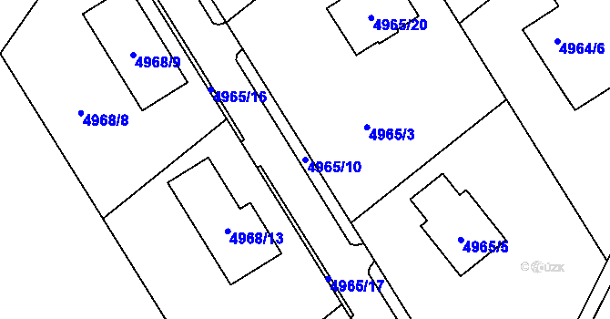 Parcela st. 4965/10 v KÚ Lískovec u Frýdku-Místku, Katastrální mapa