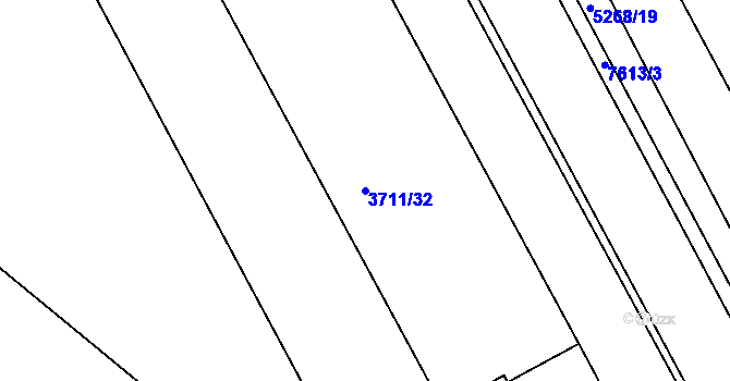 Parcela st. 3711/32 v KÚ Lískovec u Frýdku-Místku, Katastrální mapa