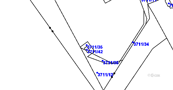 Parcela st. 3711/35 v KÚ Lískovec u Frýdku-Místku, Katastrální mapa