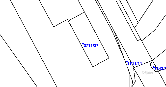 Parcela st. 3711/37 v KÚ Lískovec u Frýdku-Místku, Katastrální mapa