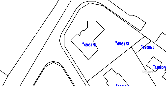 Parcela st. 4961/6 v KÚ Lískovec u Frýdku-Místku, Katastrální mapa