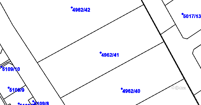 Parcela st. 4962/41 v KÚ Lískovec u Frýdku-Místku, Katastrální mapa