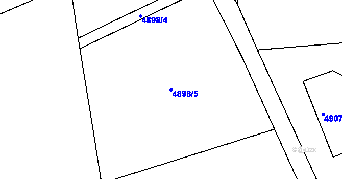 Parcela st. 4898/5 v KÚ Lískovec u Frýdku-Místku, Katastrální mapa