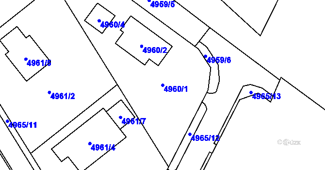 Parcela st. 4960/1 v KÚ Lískovec u Frýdku-Místku, Katastrální mapa