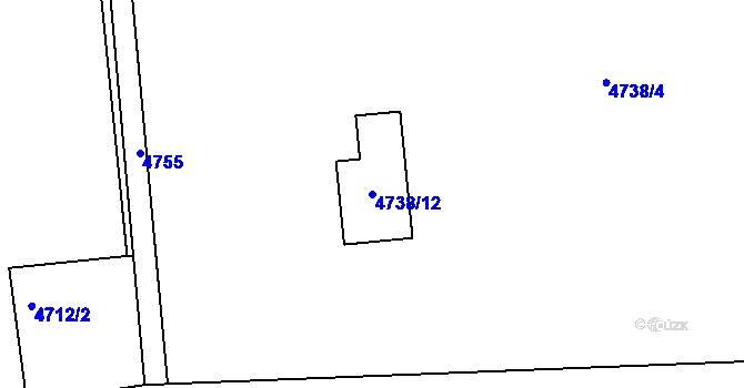 Parcela st. 4738/12 v KÚ Lískovec u Frýdku-Místku, Katastrální mapa