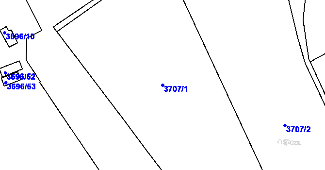Parcela st. 3707/1 v KÚ Lískovec u Frýdku-Místku, Katastrální mapa