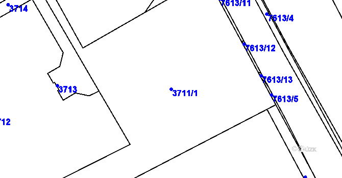 Parcela st. 3711/1 v KÚ Lískovec u Frýdku-Místku, Katastrální mapa