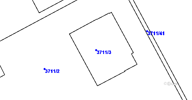 Parcela st. 3711/3 v KÚ Lískovec u Frýdku-Místku, Katastrální mapa