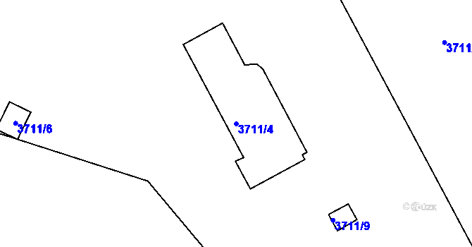 Parcela st. 3711/4 v KÚ Lískovec u Frýdku-Místku, Katastrální mapa