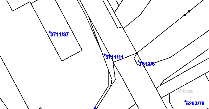 Parcela st. 3711/11 v KÚ Lískovec u Frýdku-Místku, Katastrální mapa