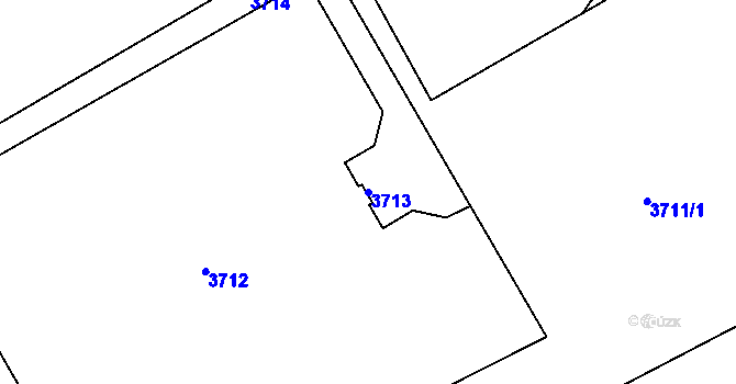 Parcela st. 3713 v KÚ Lískovec u Frýdku-Místku, Katastrální mapa