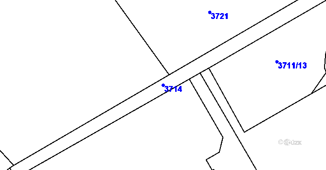 Parcela st. 3714 v KÚ Lískovec u Frýdku-Místku, Katastrální mapa