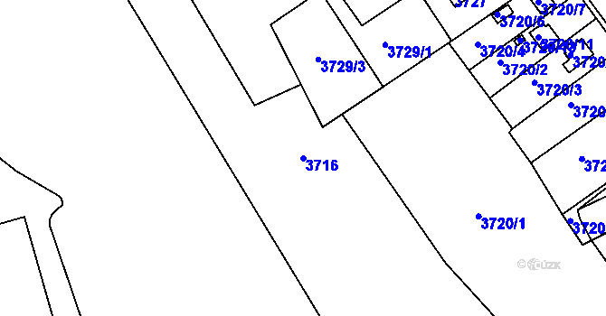 Parcela st. 3716 v KÚ Lískovec u Frýdku-Místku, Katastrální mapa