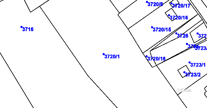 Parcela st. 3720/1 v KÚ Lískovec u Frýdku-Místku, Katastrální mapa