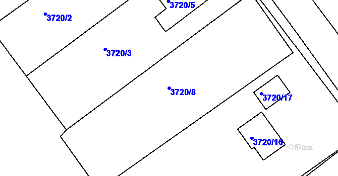 Parcela st. 3720/8 v KÚ Lískovec u Frýdku-Místku, Katastrální mapa