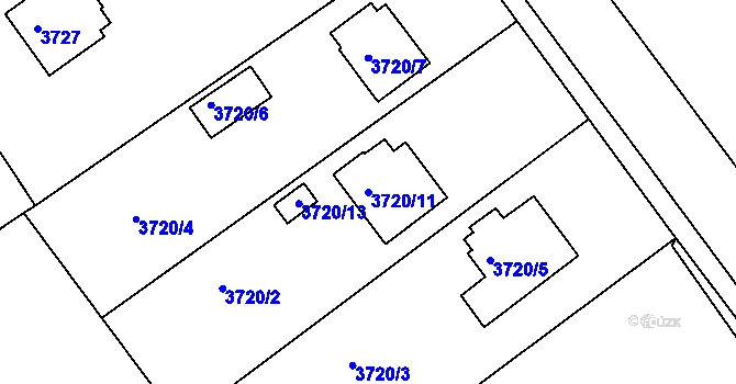 Parcela st. 3720/11 v KÚ Lískovec u Frýdku-Místku, Katastrální mapa