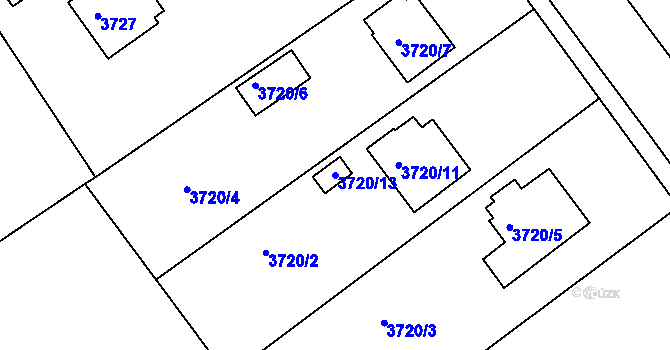 Parcela st. 3720/13 v KÚ Lískovec u Frýdku-Místku, Katastrální mapa