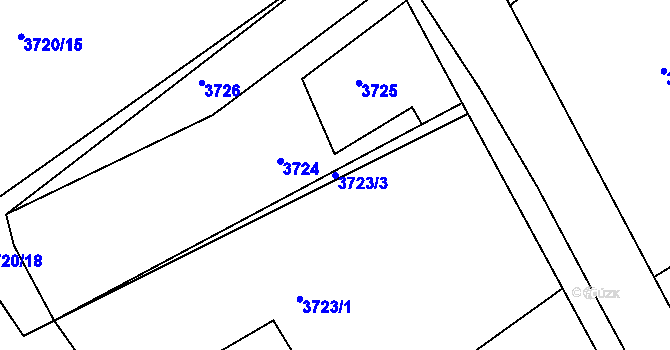 Parcela st. 3723/3 v KÚ Lískovec u Frýdku-Místku, Katastrální mapa