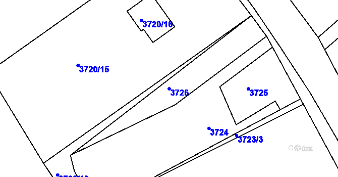 Parcela st. 3726 v KÚ Lískovec u Frýdku-Místku, Katastrální mapa