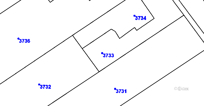 Parcela st. 3733 v KÚ Lískovec u Frýdku-Místku, Katastrální mapa
