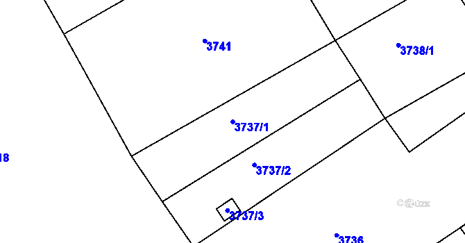 Parcela st. 3737/1 v KÚ Lískovec u Frýdku-Místku, Katastrální mapa