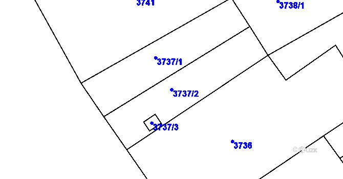 Parcela st. 3737/2 v KÚ Lískovec u Frýdku-Místku, Katastrální mapa