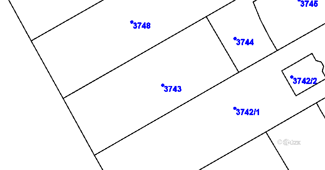 Parcela st. 3743 v KÚ Lískovec u Frýdku-Místku, Katastrální mapa