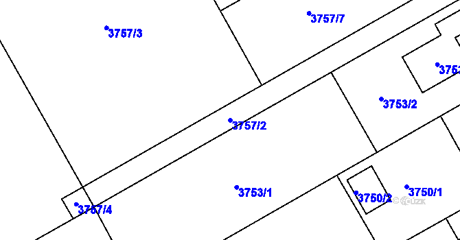 Parcela st. 3757/2 v KÚ Lískovec u Frýdku-Místku, Katastrální mapa