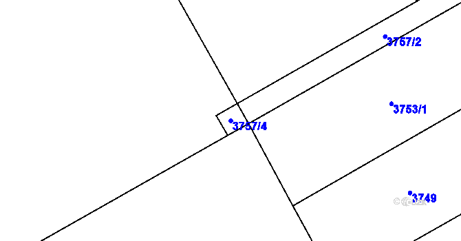 Parcela st. 3757/4 v KÚ Lískovec u Frýdku-Místku, Katastrální mapa